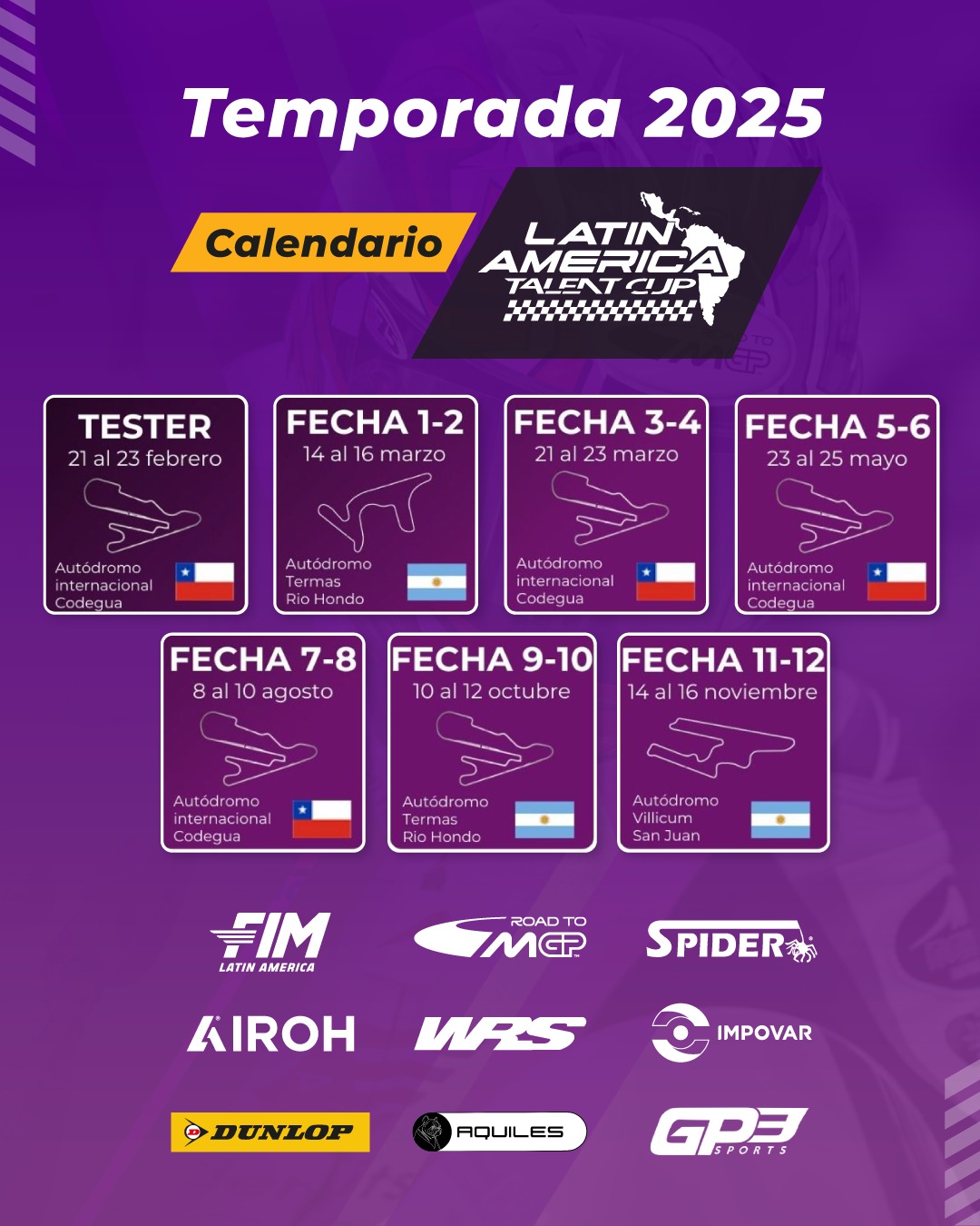 FuelUniverse >> Nuevo Calendario 2025 LATC Latin America Talent Cup