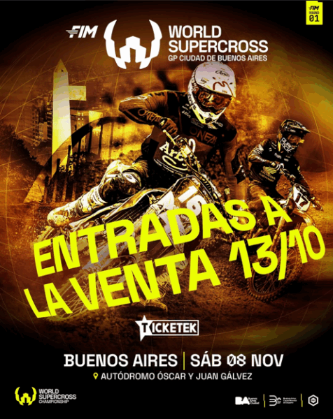 Ya se venden las entradas para el World Supercross en Buenos Aires